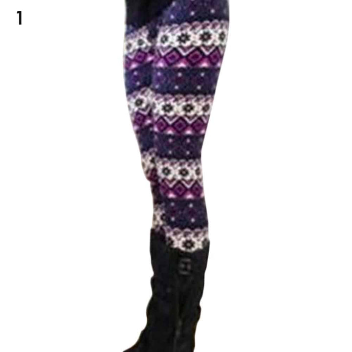 Women's High Waisted Leggings with Christmas Print - Blue Force Sports