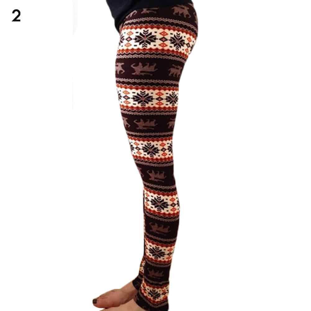 Women's High Waisted Leggings with Christmas Print - Blue Force Sports