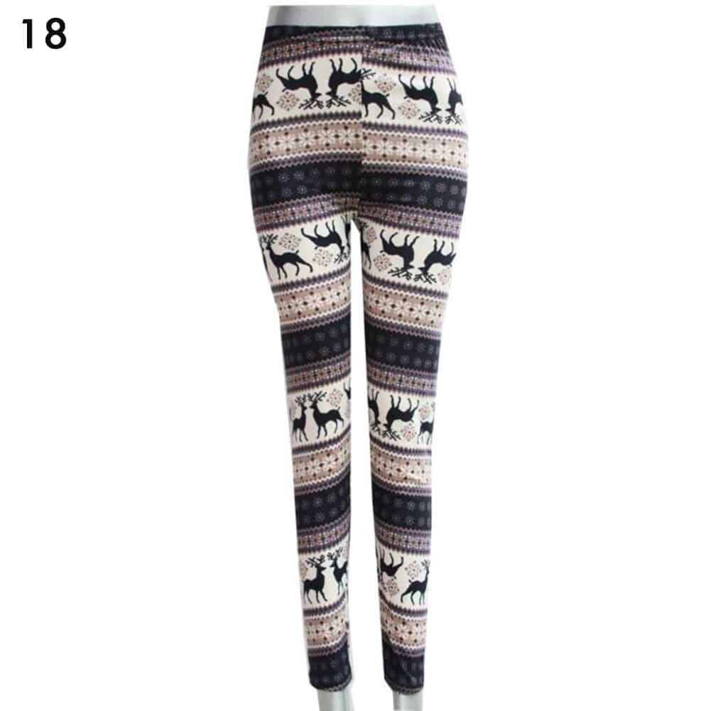Women's High Waisted Leggings with Christmas Print - Blue Force Sports