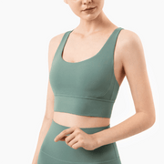 Women's Breathable Nylon Yoga Bra - Blue Force Sports