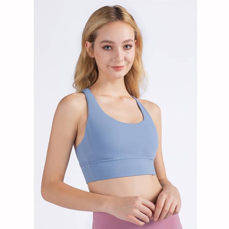 Women's Breathable Nylon Yoga Bra - Blue Force Sports
