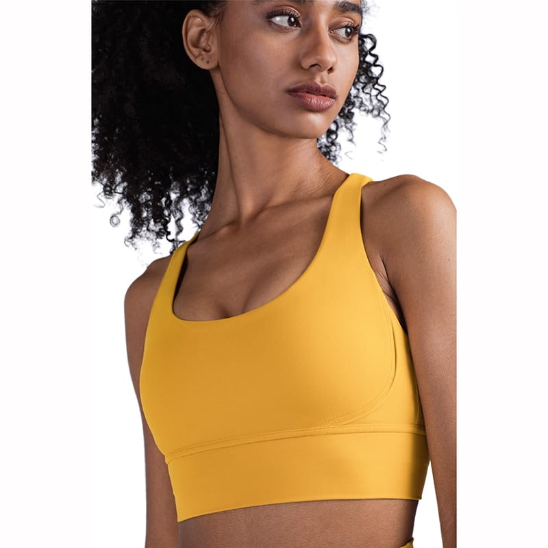 Women's Breathable Nylon Yoga Bra - Blue Force Sports