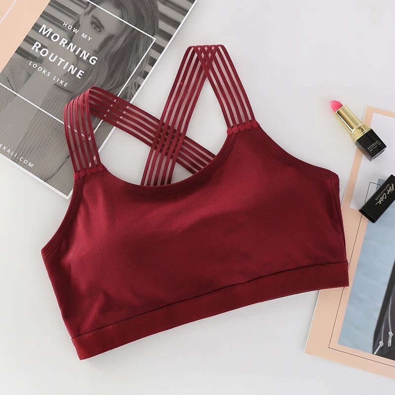 Women's Cotton Padded Sports Bra - Blue Force Sports