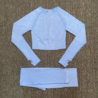 Women's Seamless Fitness Clothing Set - Blue Force Sports