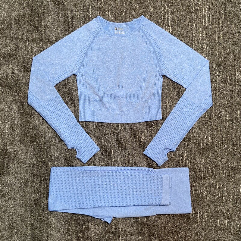 Women's Seamless Fitness Clothing Set - Blue Force Sports