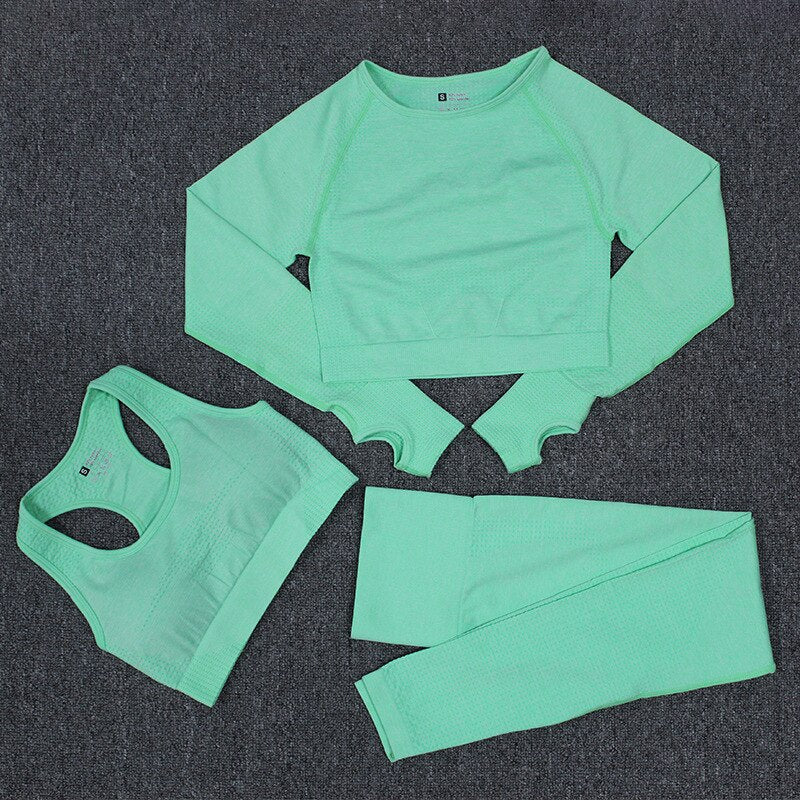 Women's Seamless Fitness Clothing Set - Blue Force Sports