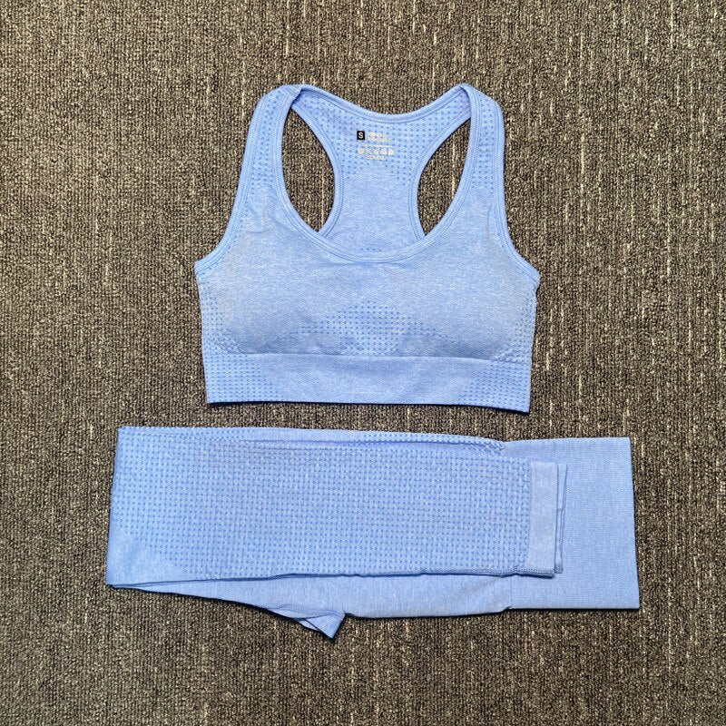 Women's Seamless Fitness Clothing Set - Blue Force Sports