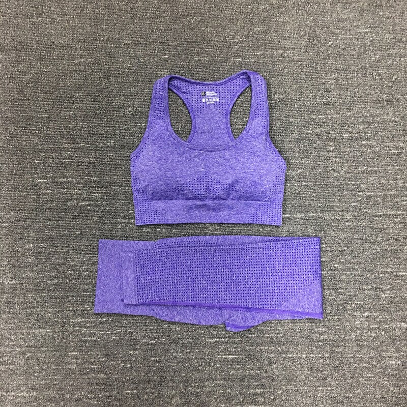 Women's Seamless Fitness Clothing Set - Blue Force Sports