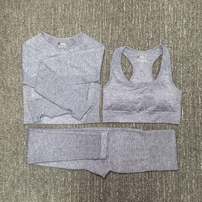 Women's Seamless Fitness Clothing Set - Blue Force Sports