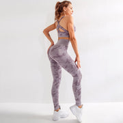 Yoga Seamless Camouflage Printed Sportswear for Women - Blue Force Sports
