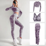 Yoga Seamless Camouflage Printed Sportswear for Women - Blue Force Sports