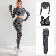 Yoga Seamless Camouflage Printed Sportswear for Women - Blue Force Sports