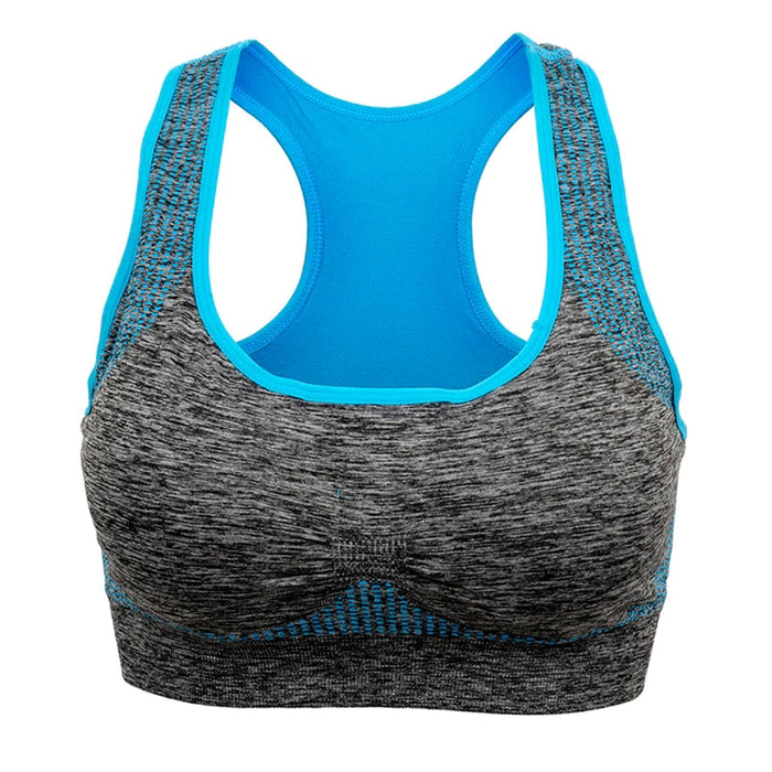 Woman's Padded Push Up Sports Bra - Blue Force Sports