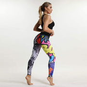 Women's Cartoon Stylized Leggings with Push Up - Blue Force Sports