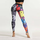 Women's Cartoon Stylized Leggings with Push Up - Blue Force Sports