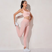 Women's Seamless Ribbed Yoga Set - Blue Force Sports