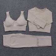 Women's Seamless Ribbed Yoga Set - Blue Force Sports
