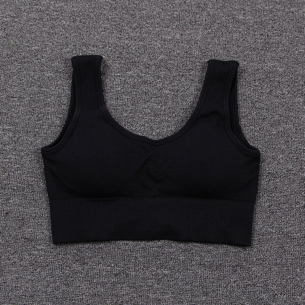 Women's Seamless Ribbed Yoga Set - Blue Force Sports