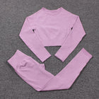 Women's Seamless Ribbed Yoga Set - Blue Force Sports
