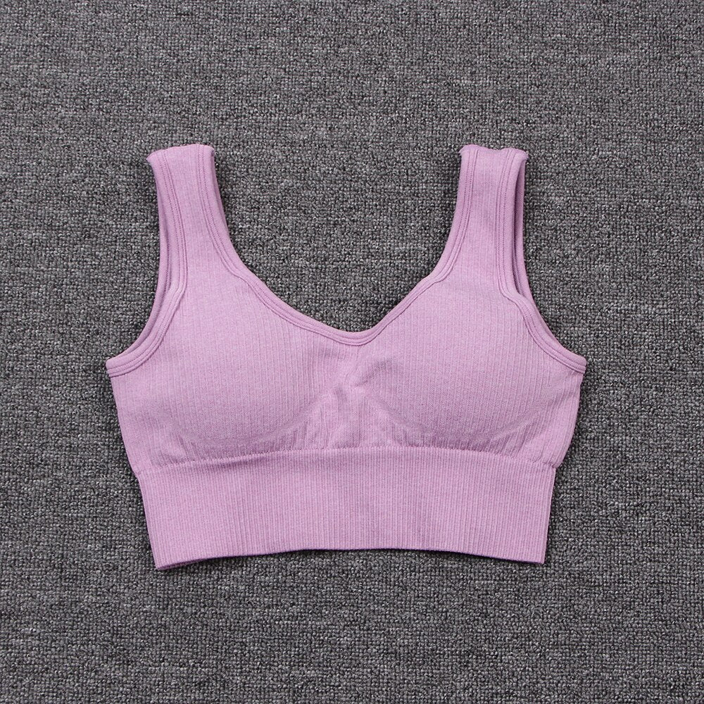 Women's Seamless Ribbed Yoga Set - Blue Force Sports