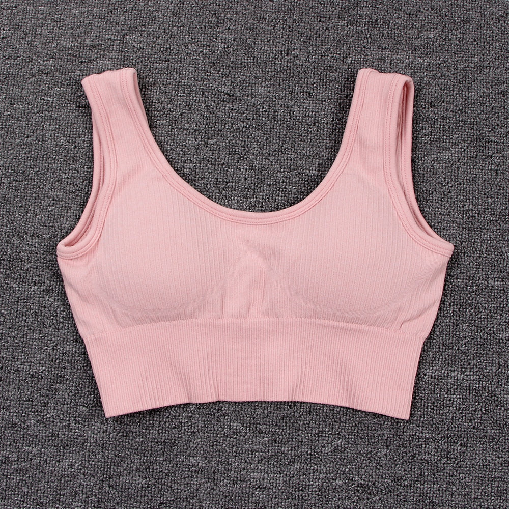 Women's Seamless Ribbed Yoga Set - Blue Force Sports