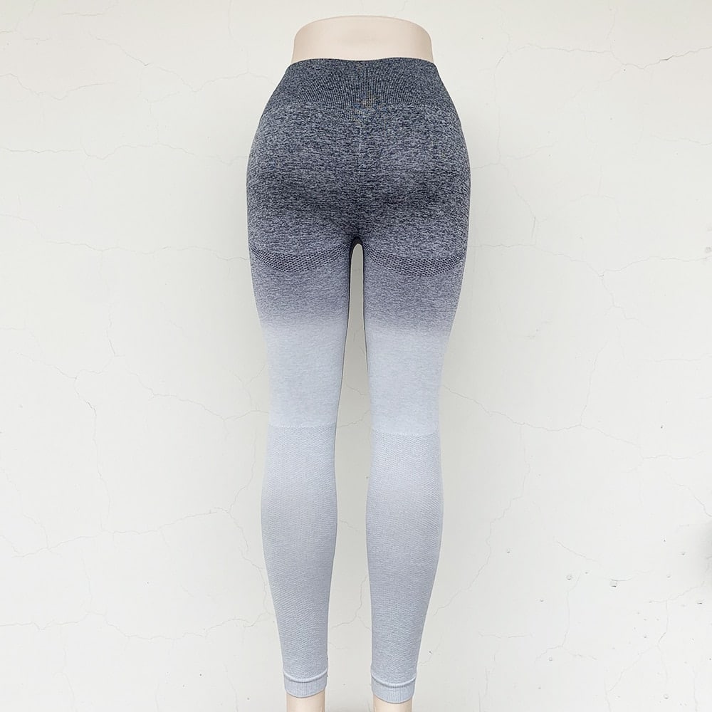 Women's Gradient Color Leggings - Blue Force Sports
