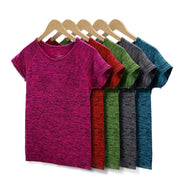 Women Yoga Short Sleeved Tops - Blue Force Sports