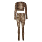 Sexy Leopard Print Stretch Cropped Top and Sport Leggings - Blue Force Sports