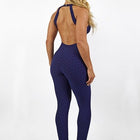 Women's Solid Color Textured Sports Jumpsuit - Blue Force Sports