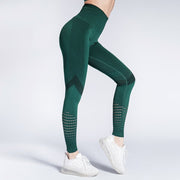 Women's Push Up Plain High Waist Leggings - Blue Force Sports