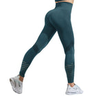 Women's Push Up Plain High Waist Leggings - Blue Force Sports