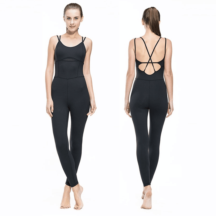 Backless Elastic Yoga Women's Bodysuit - Blue Force Sports