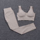 Women's Solid Color Sports Leggings and Bra Set - Blue Force Sports