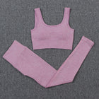 Women's Solid Color Sports Leggings and Bra Set - Blue Force Sports