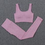 Women's Solid Color Sports Leggings and Bra Set - Blue Force Sports