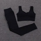 Women's Solid Color Sports Leggings and Bra Set - Blue Force Sports