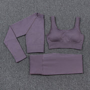Women's Solid Color Sports Leggings and Bra Set - Blue Force Sports
