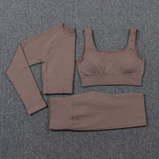 Women's Solid Color Sports Leggings and Bra Set - Blue Force Sports