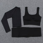 Women's Solid Color Sports Leggings and Bra Set - Blue Force Sports