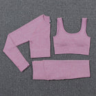 Women's Solid Color Sports Leggings and Bra Set - Blue Force Sports