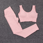 Women's Solid Color Sports Leggings and Bra Set - Blue Force Sports
