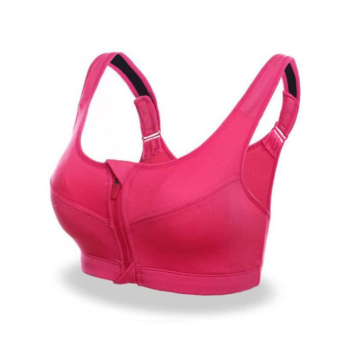 Women's Sport Bra with Front Zipper - Blue Force Sports