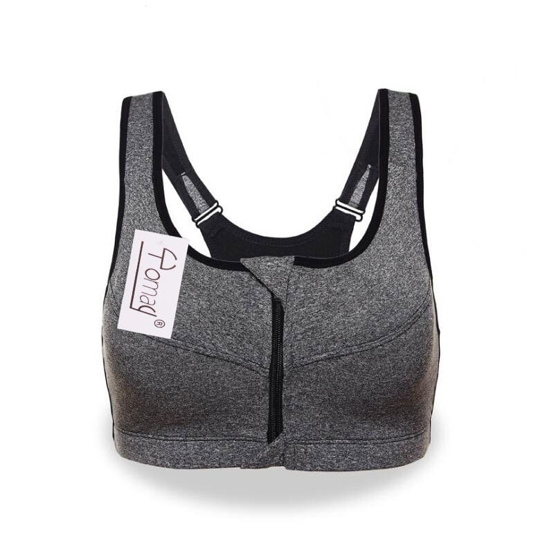 Women's Sport Bra with Front Zipper - Blue Force Sports