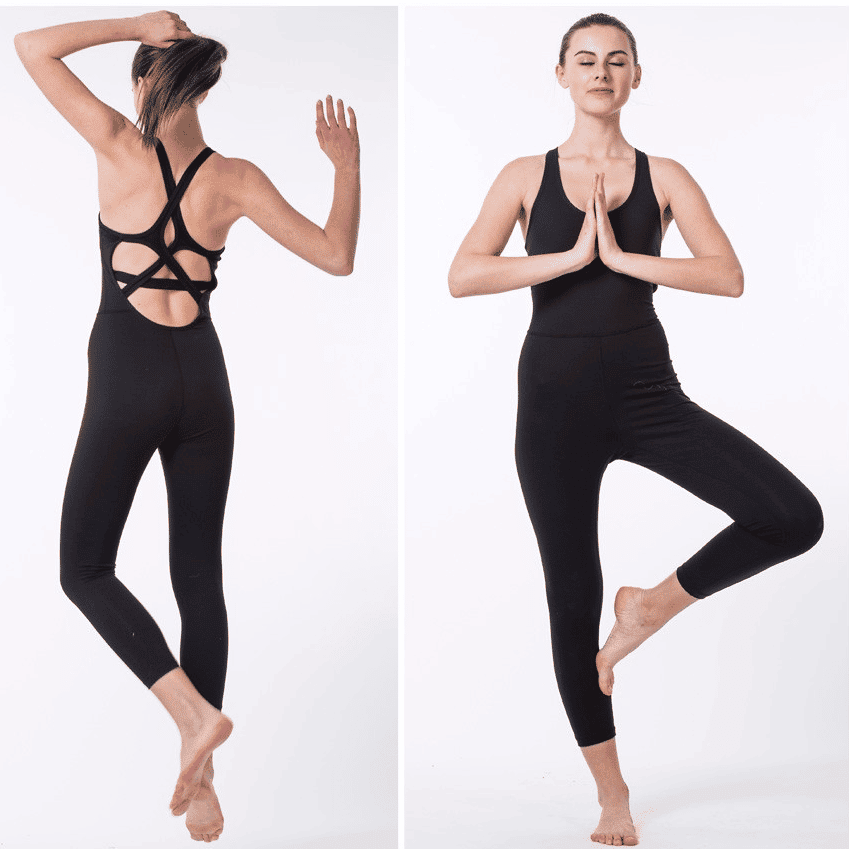 Crossed Back Straps Yoga Women's Bodysuit - Blue Force Sports