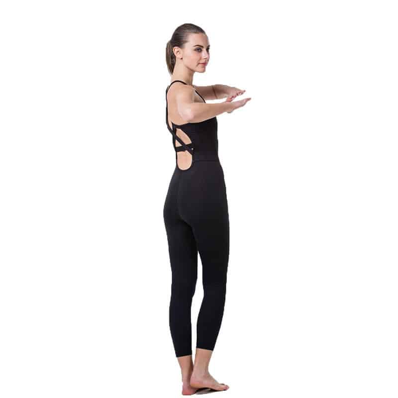 Crossed Back Straps Yoga Women's Bodysuit - Blue Force Sports