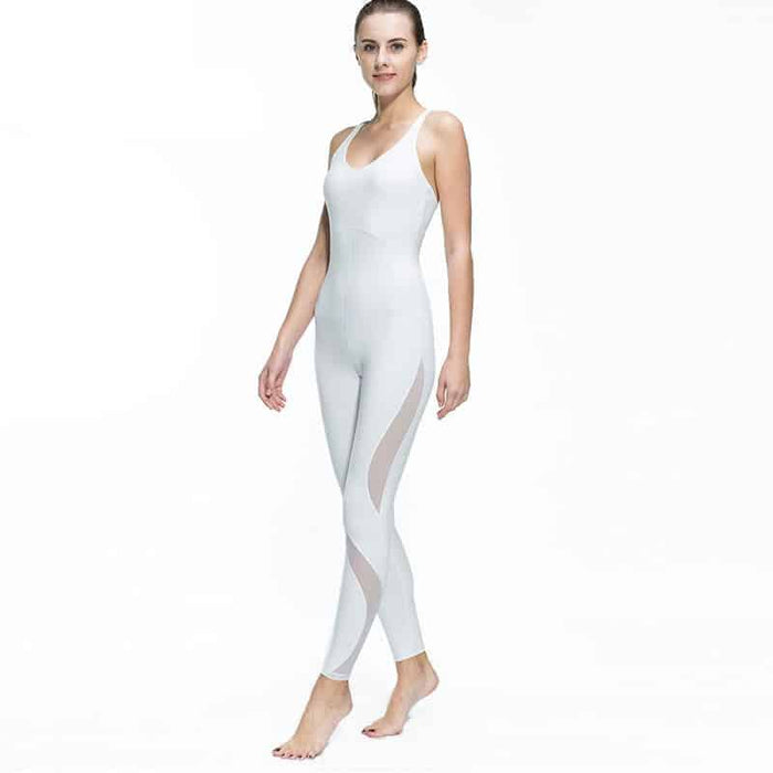 Breathable Mesh Yoga Women's Bodysuit - Blue Force Sports
