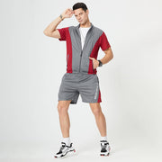 Men's Summer Short Sleeved Zipper Tracksuit - Blue Force Sports