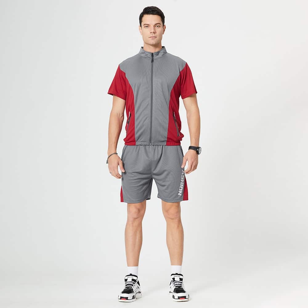 Men's Summer Short Sleeved Zipper Tracksuit - Blue Force Sports