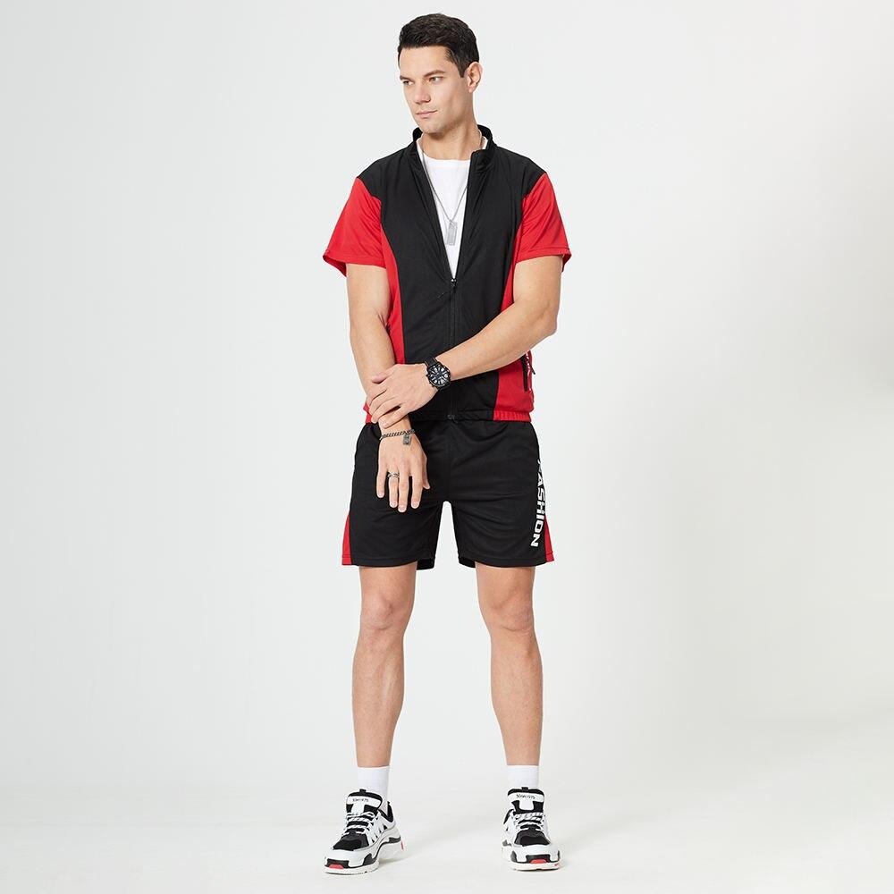 Men's Summer Short Sleeved Zipper Tracksuit - Blue Force Sports