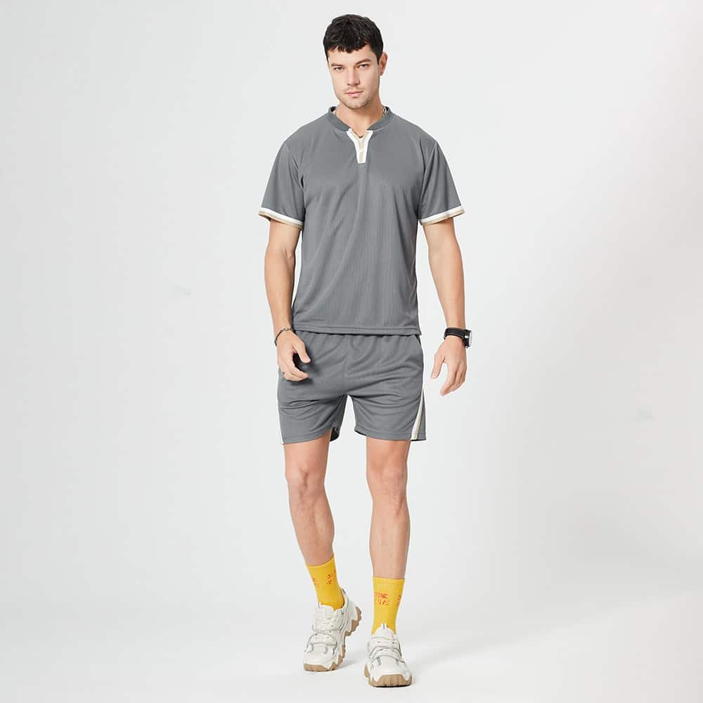 Men's Summer Short Sleeved Zipper Tracksuit - Blue Force Sports